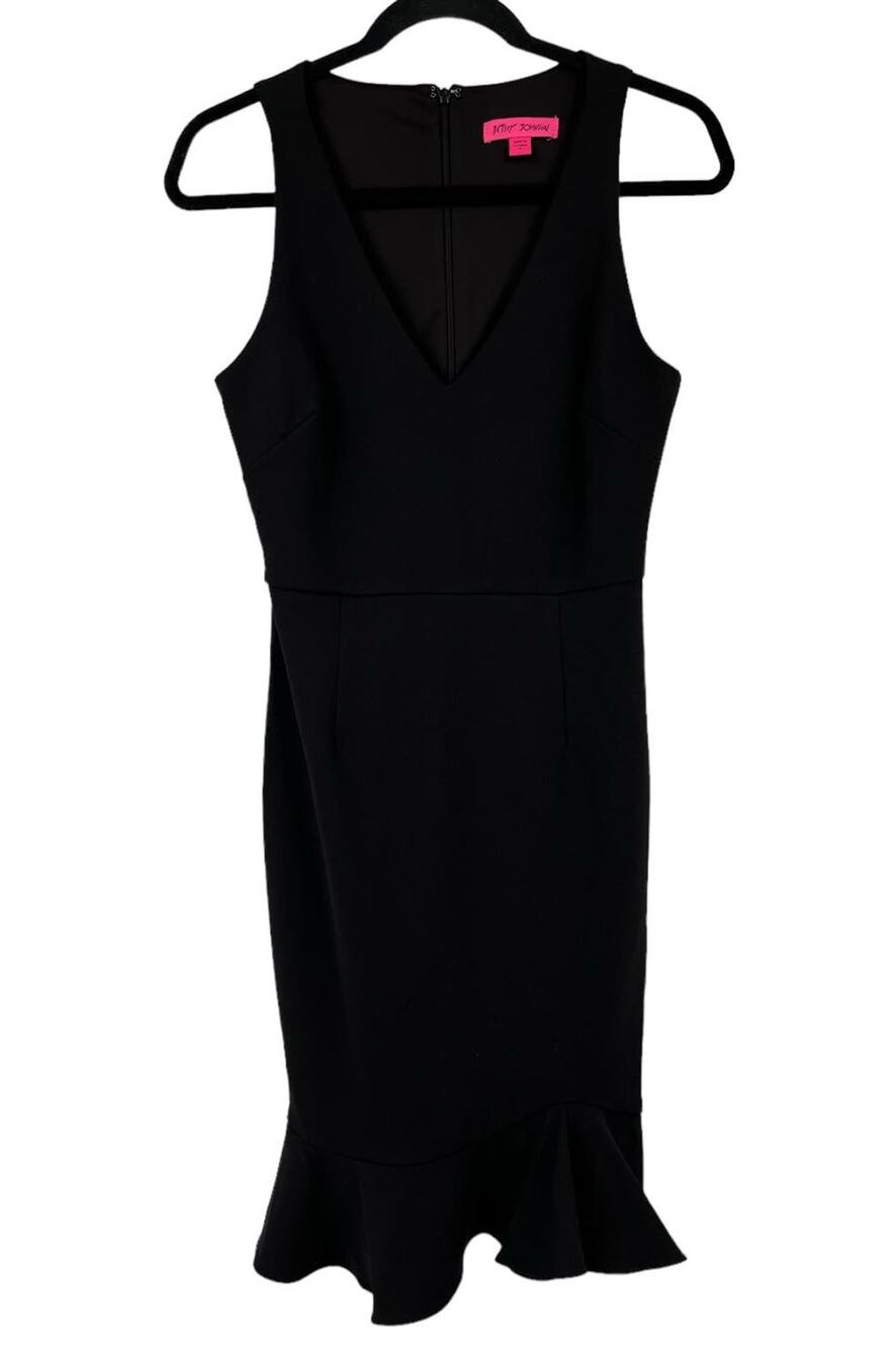 Betsey Johnson Dress scuba crepe sleeveless black size 2